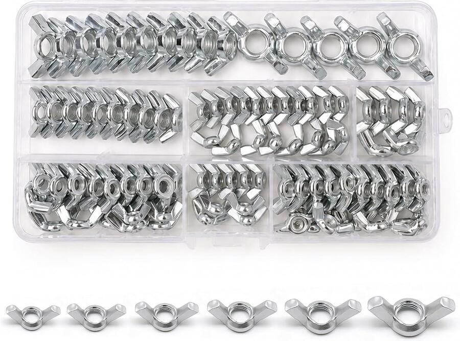 Vleugelmoeren M3 M4 M5 M6 M8 M10 vleugelmoeren set
