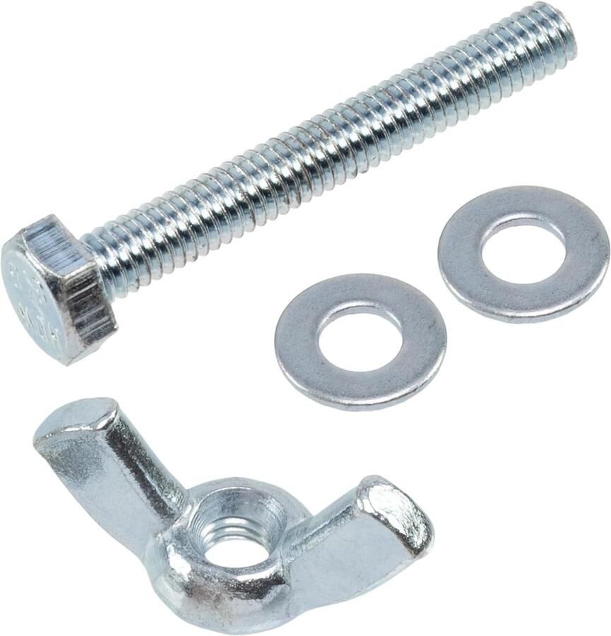 Vleugelmoeren M4 + 50 platte ringen + 25 zeskantbouten M4x30 mm van staal