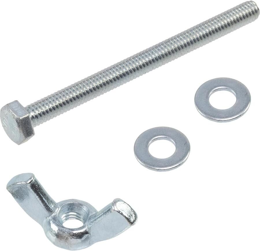 Vleugelmoeren M4 + 50 platte ringen + 25 zeskantbouten M4x50 mm van staal