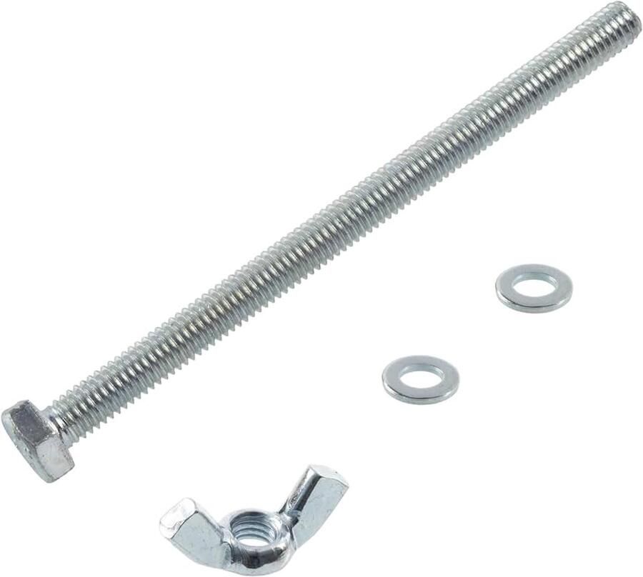 Vleugelmoeren M6 + 20 platte ringen + 10 zeskantbouten M6x90 mm van staal