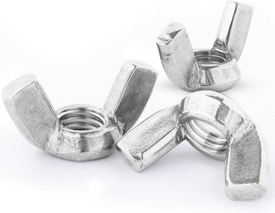 Vleugelmoeren M8 50 stuks vlindermoeren roestvrij staal A2 V2A metrische roestvrije hoogwaardige vleugelmoer Wing Nut (50 M8)