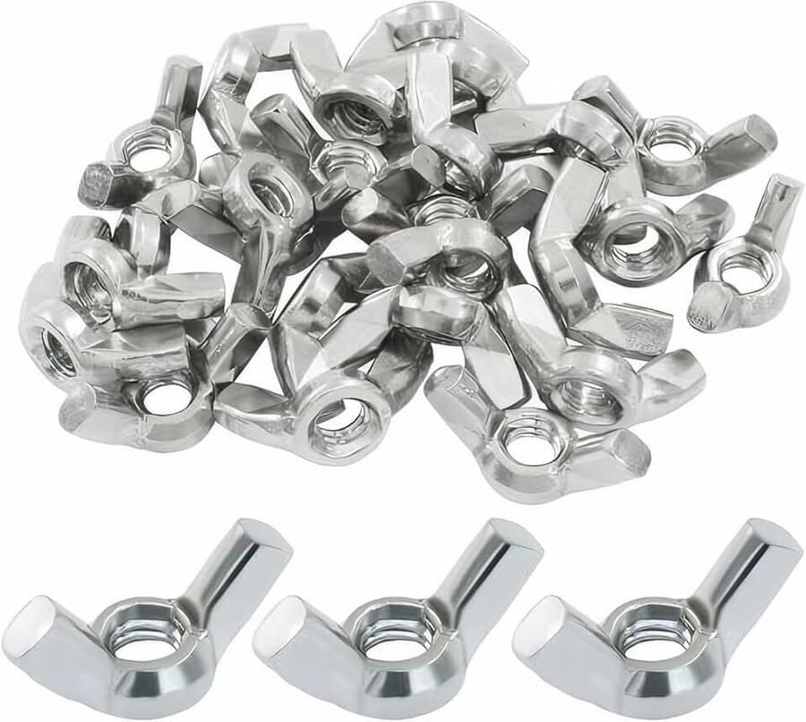 Vleugelmoeren M6 roestvrij stalen vleugelmoeren roestvrij staal 304 handschroefmoeren vleugelmoeren assortiment metrische roestvrije vleugelmoer voor uitrusting meubels decoratie