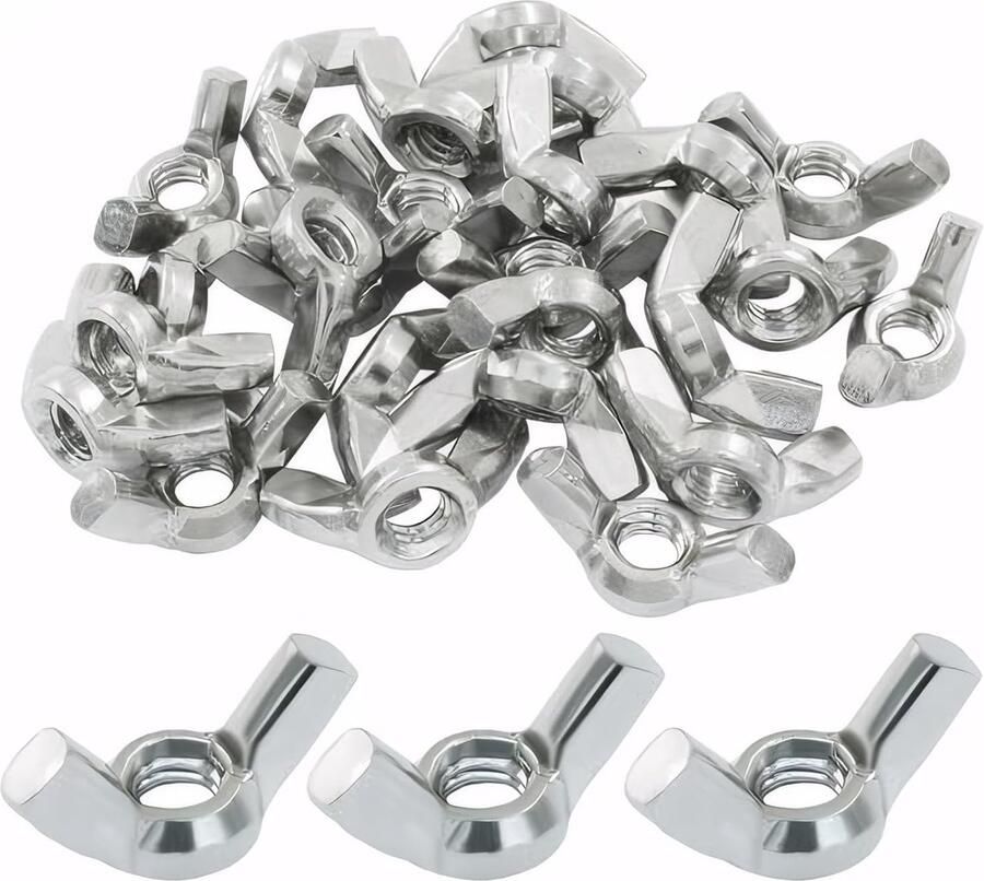 Vleugelmoeren M6 roestvrij stalen vleugelmoeren roestvrij staal 304 handschroefmoeren vleugelmoeren assortiment metrische roestvrije vleugelmoer voor uitrusting meubels decoratie