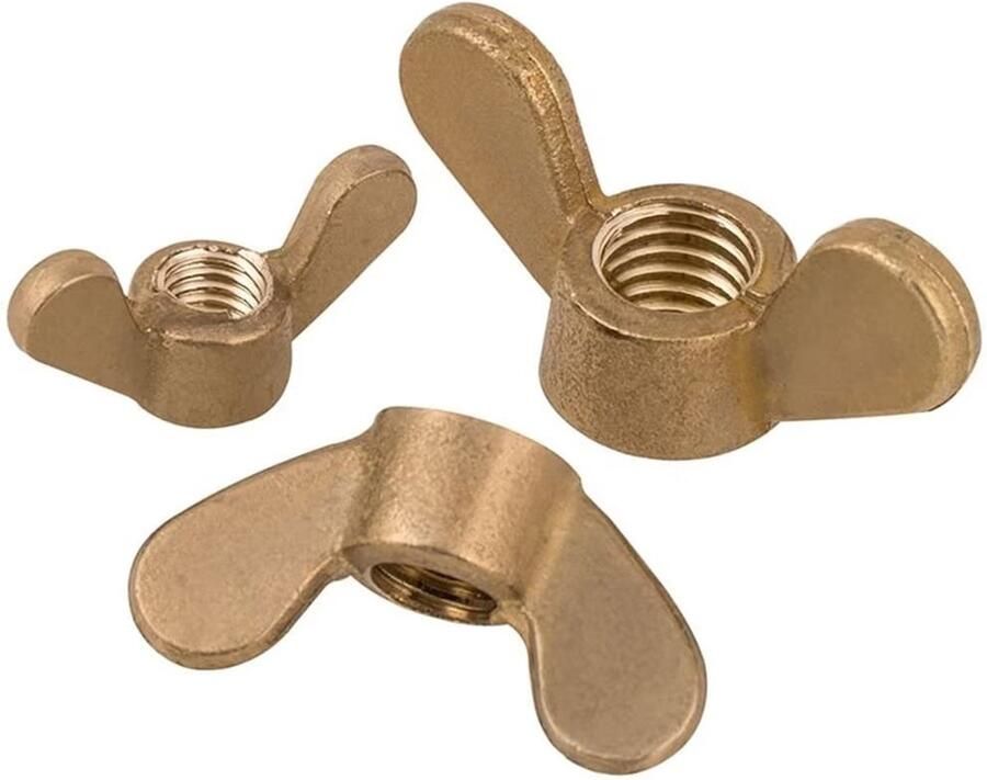 Vleugelmoeren messing vlinder handmoeren M10 (3 stuks)