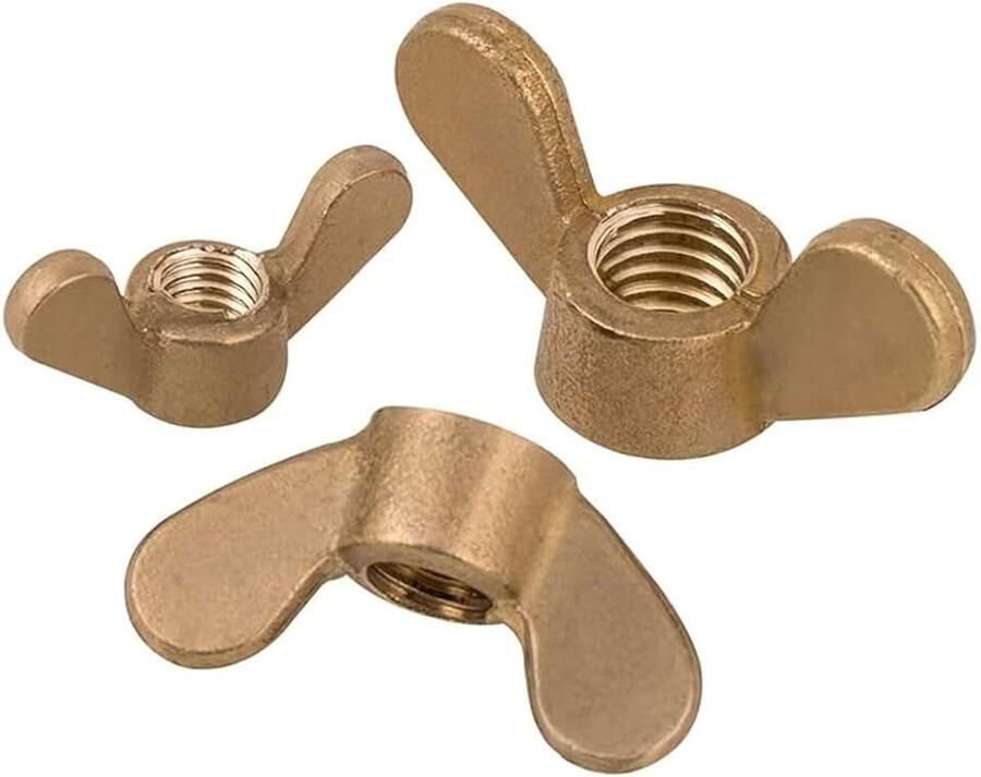 Vleugelmoeren messing vlinder handmoeren M6 (6 stuks)