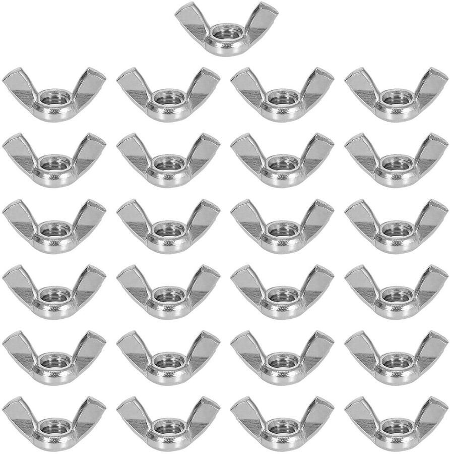 Vleugelmoeren roestvrij staal vleugelmoeren set van 25 stuks voor universeel gebruik zware belasting gecertificeerde standaard vleugelmoer voor installaties (M10)