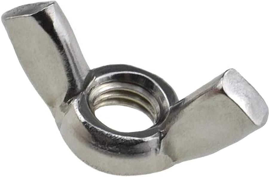 Vleugelmoeren Roestvrij Staal Wing Moeren (Set van 10) Bevestiging Onderdelen Vlinder Schroeven Vleugelmoer voor Schroefdraadschroeven Bevestigingsmiddelen ISO965 DIN315 (22.3mm x 49.4mm)