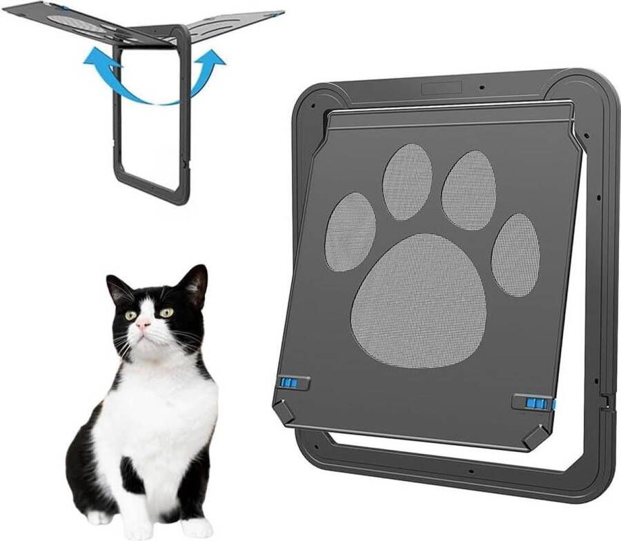 Vliegengaas huisdierklep met magneet en slot Vliegenhordeur voor middelgrote en kleine honden en katten