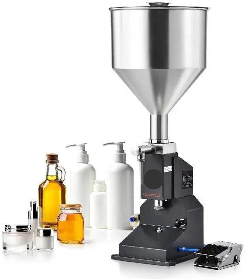Vloeistof Vulmachine Handmatige Vulmachine Flessen Vuller Pneumatisch Handmatig RVS Machine Inclusief Voetpedaal Schakelaar 5 Tot 100 ml Tot 200 Graden