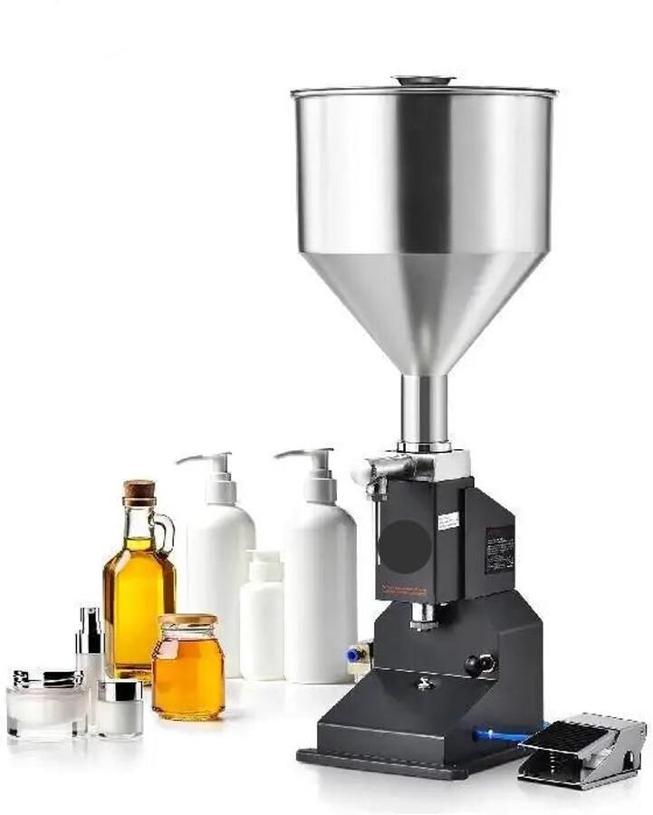 Vloeistof Vulmachine Handmatige Vulmachine Flessen Vuller Pneumatisch Handmatig RVS Machine Inclusief Voetpedaal Schakelaar 5 Tot 50 ml Tot 200 Graden