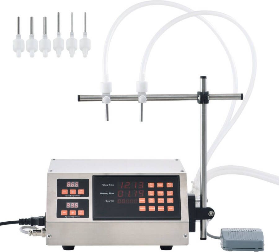 Vloeistofvulmachine 5-650 ml Inhoud Automatische Flessenvuller Digitale Bediening Van Peristaltische Pomp voor Melk Water Wijn Dranken Sojasaus (Dubbele Spuitmond)