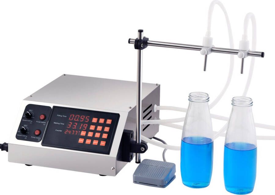 Vloeistofvulmachine Capaciteit 30-4000 ml Automatische Vulmachine met Digitale Bediening voor Melk Water Wijn Dranken Sojasaus Azijn en Alcohol Dubbele Spuitmond