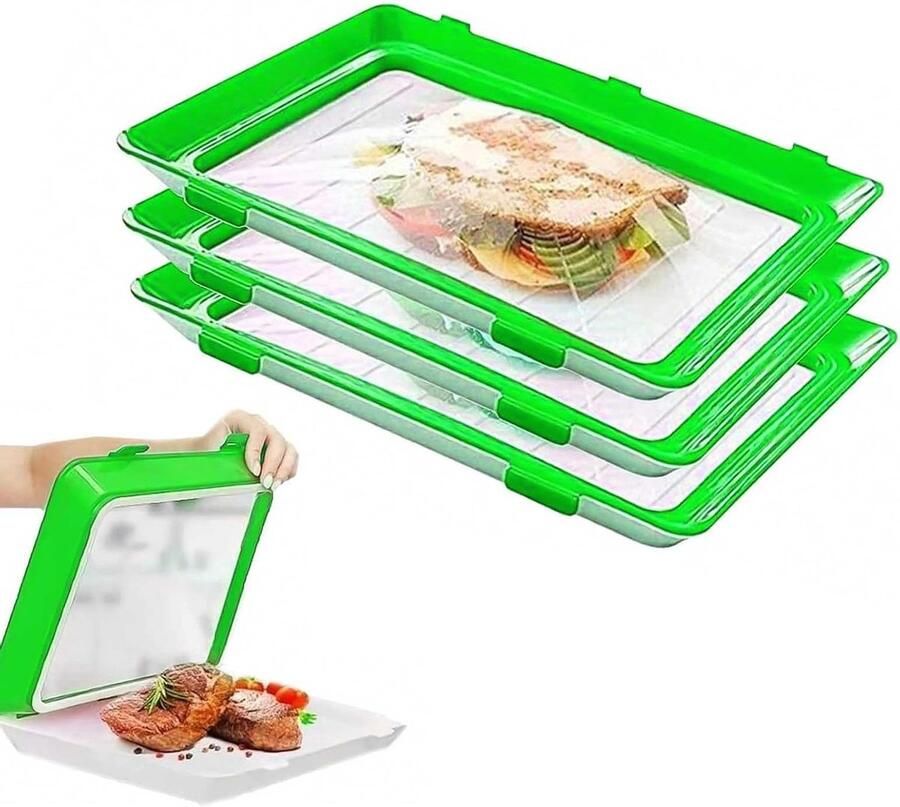 Voedsel Bewaar Trays Vershoudbakjes Vacuüm Voedsel Vers Houden Elastische Folie 30 cm Groen