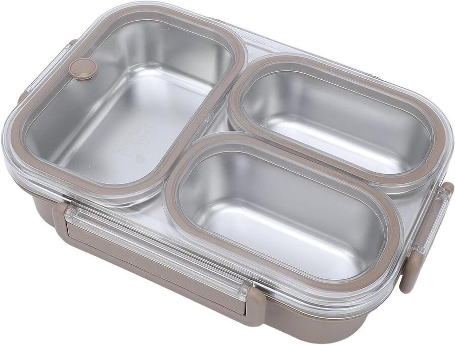 Voedsel Container Lunchbox Rvs Maaltijden Warm Houden Waterinjectie Verwarmingsfunctie 1.2L Kaki