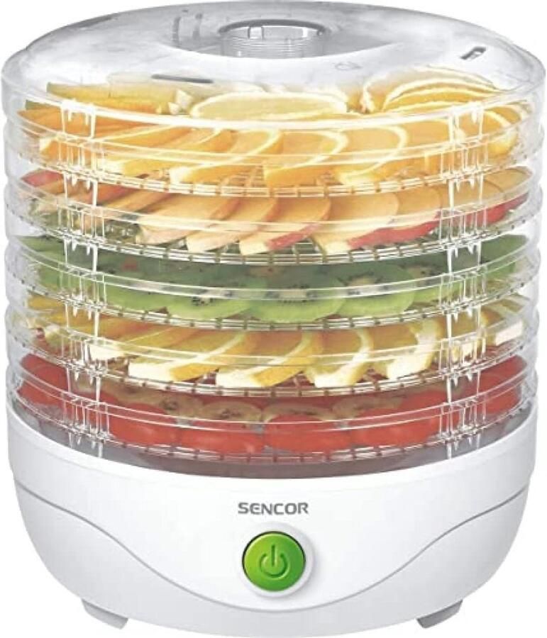 Voedsel dehydrator voor gedroogde vruchten groenten en vlees 250 W roestvrij staal ruimtebesparend design