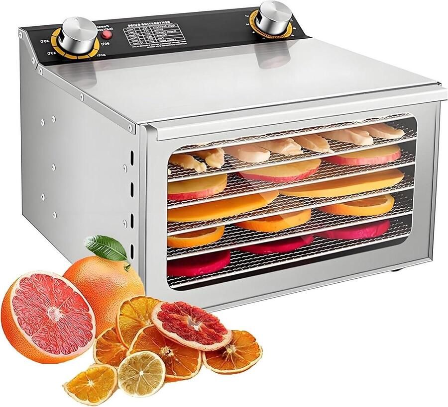 Voedsel Droger Drogermachine Fruit Voedsel Conserveren 360 Graden Luchtcirculatie 6 8 Lades Zilver