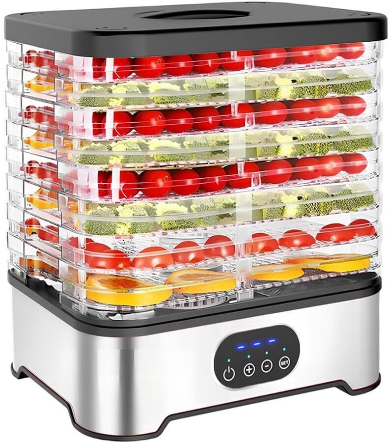 Voedsel Droger Fruit Droger Gezond Eten 8 Stapelbare Laden 31.5 cm Transparant