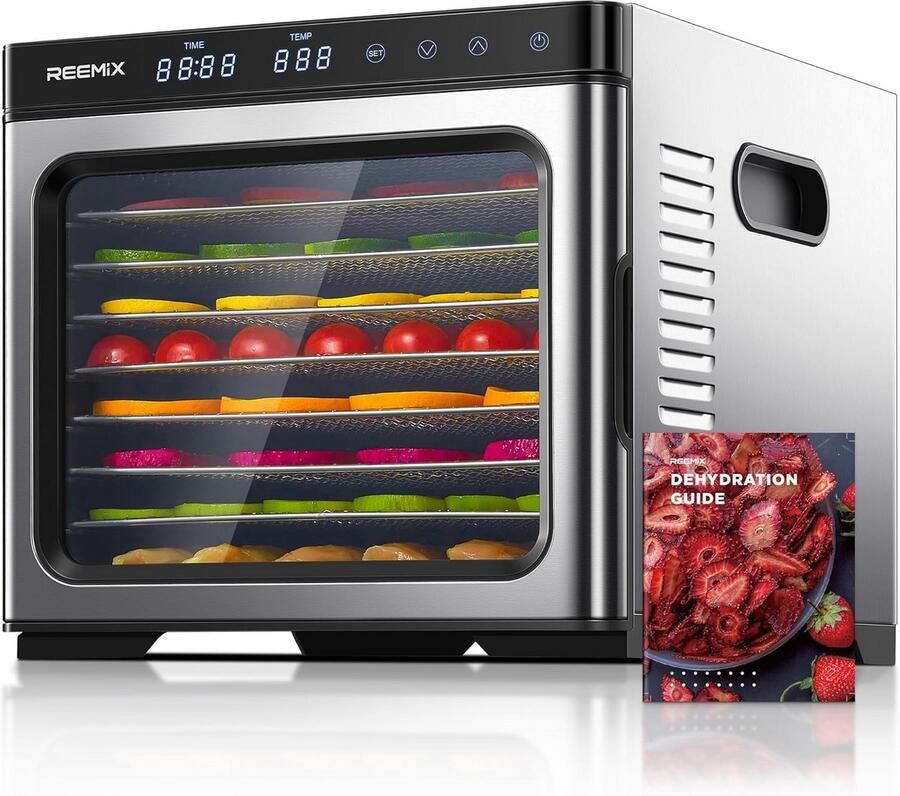 Voedsel Droger RVS met 9 Trays en Digitale Touchscreen Bediening