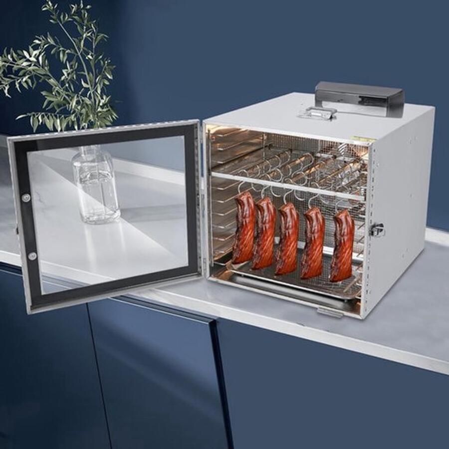 Voedsel-Droger – Voedseldroger – Droogkast – Voedseldehydrator – Vleesdroger – RVS – 42 5L Capaciteit – 1000W Met Timer