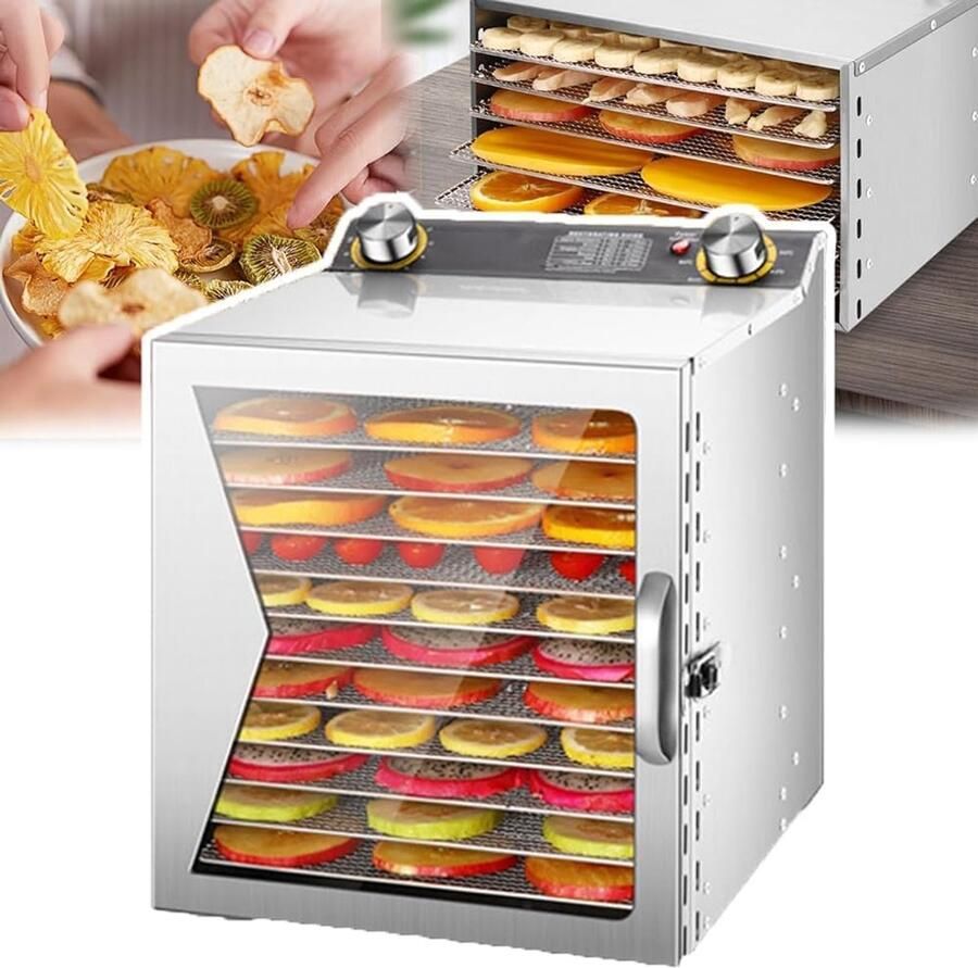 Voedsel Droger Vriesdroger Machine Fruit Groenten Vlees Instelbare Lagen Temperatuur 400W 35-90℃
