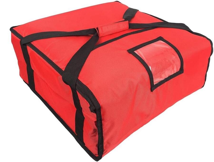 Voedsel Leveringszak Isolatie Tas Maaltijden Warm Houden Waterbestendige Stof 45x45x21 cm Rood