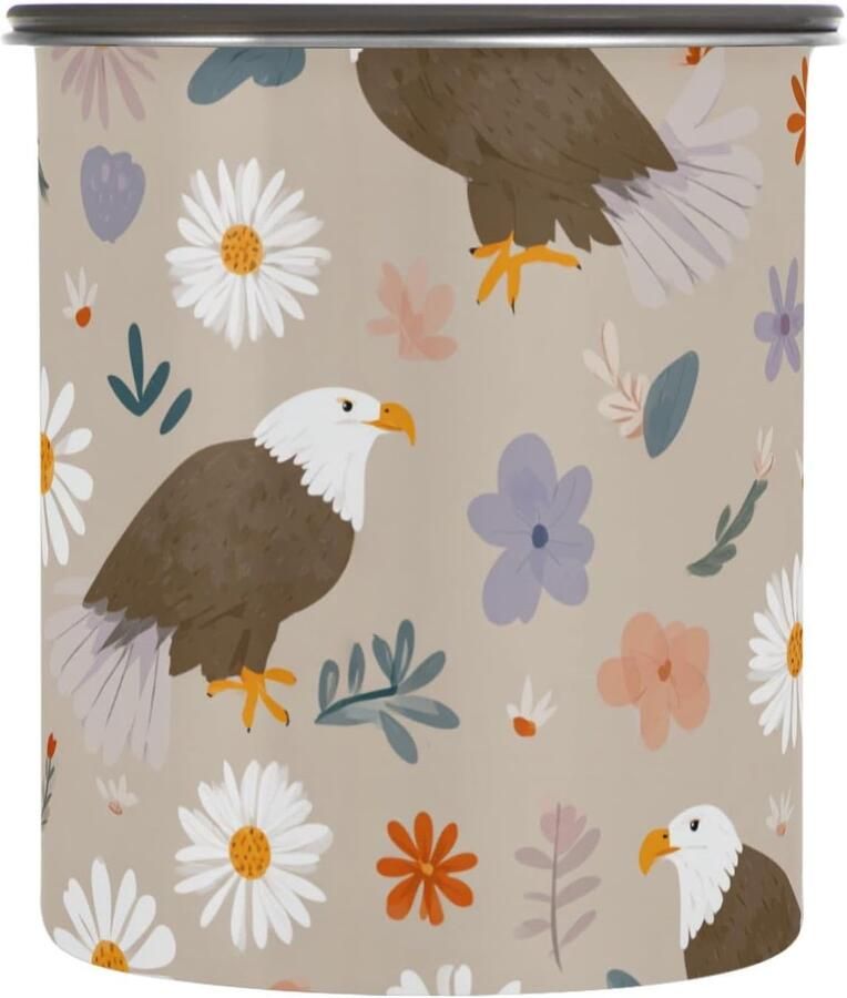 Voedsel Opslag Containers Bewaar Bussen Keuken Organiseren One-Push Vacuüm Seal 500ml 10x10x7.2cm Ondeugende Oases Vogel