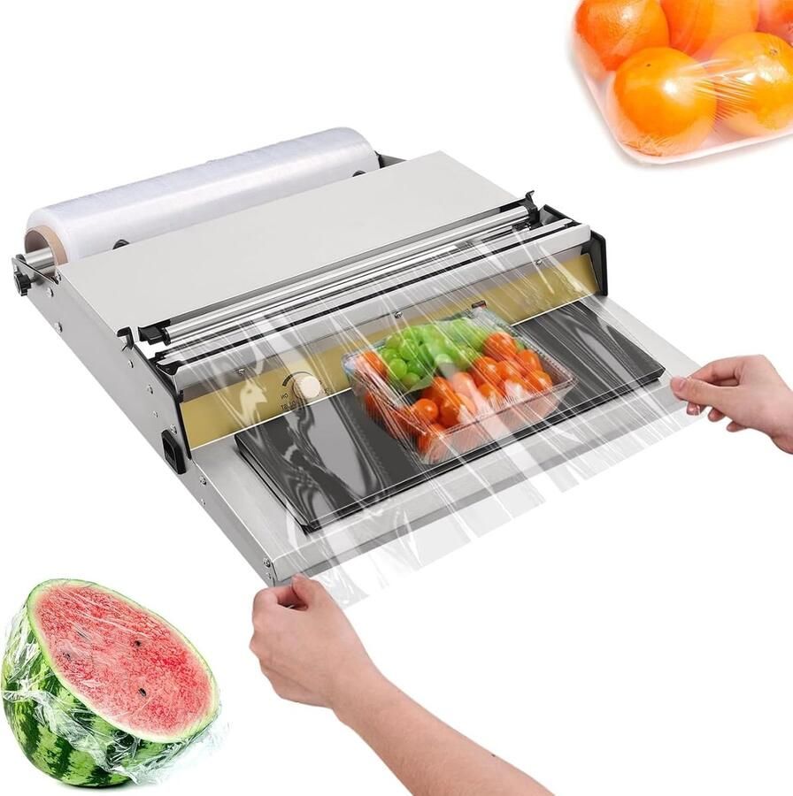 Voedsel Verpakker Plasticfolie Snijder Voedsel Vers Houden Verstelbare Temperatuur 45 cm Breedte Zilver