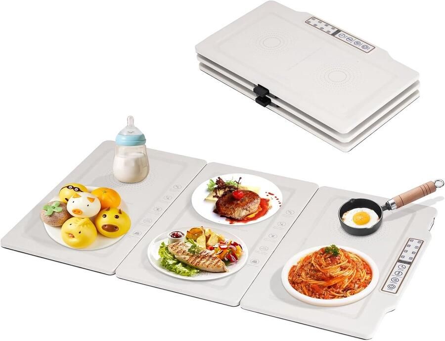 Voedsel Verwarmingsplaat Elektrisch Dienblad Eten Warm Houden Splitsbaar Ontwerp 38 x 21 cm