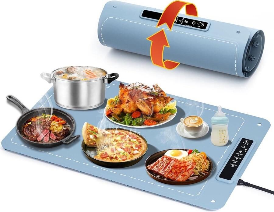 Voedsel Warming Mat Verwarmingsmat Voedsel Warm Houden Siliconen Materiaal 1.89 Kilogram Blauw