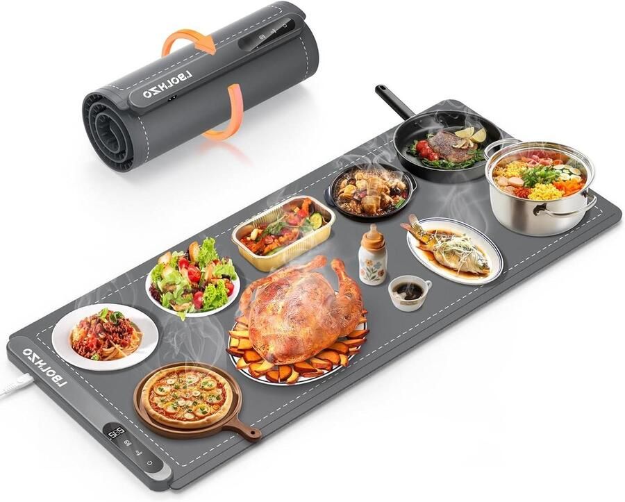 Voedsel Warming Mat Voedselwarmer Buffet Buffetten Warm Houden Verstelbare Temperatuur 36x16 Inch Grijs