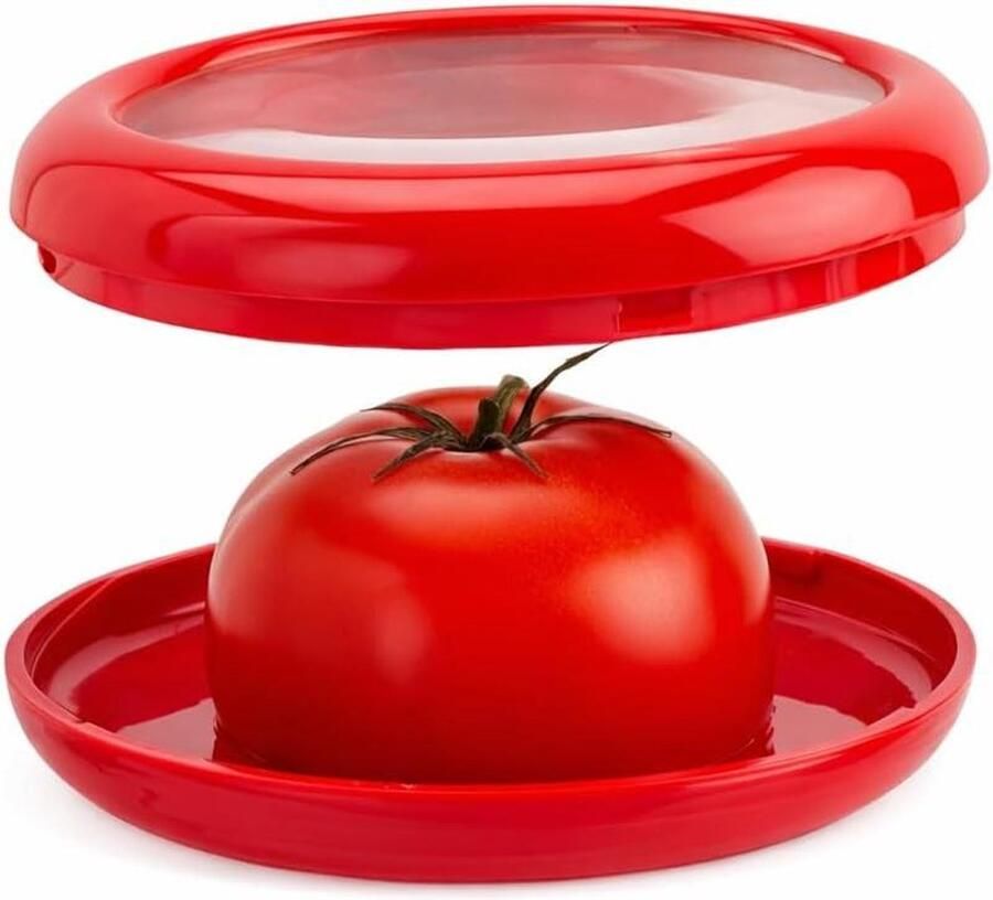 Voedselbewaarder bewaarder Citrusbewaarder Voedsel Vers Houden Herbruikbaar Siliconen Membraan 14 x 10.4 x 2.5 cm Rood