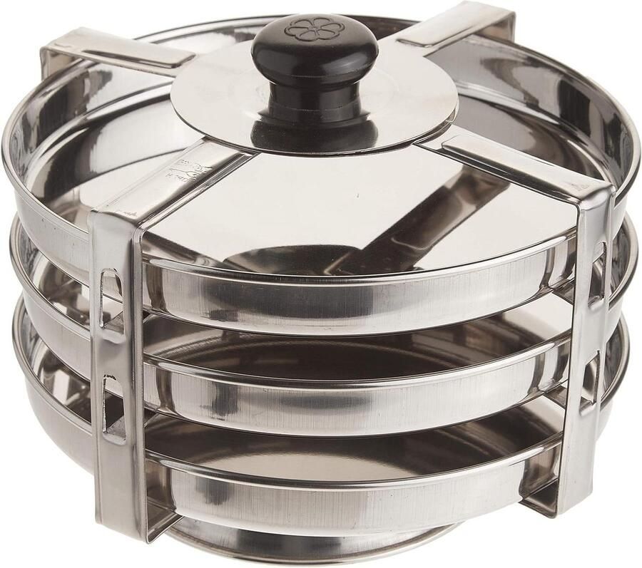 Voedselcontainer Inzetstuk Stoommand Snelkookpan Voedsel Bereiden Roestvrij Staal 19 cm Breed 15 cm Hoog Zilver