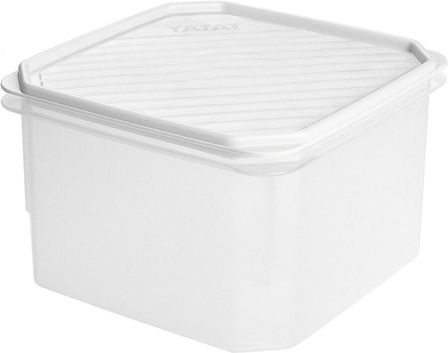 Voedselcontainer Luchtdicht Bewaarbox Keuken Voedsel Vers Houden Flexibel Drukdeksel 2.9 Liter Wit