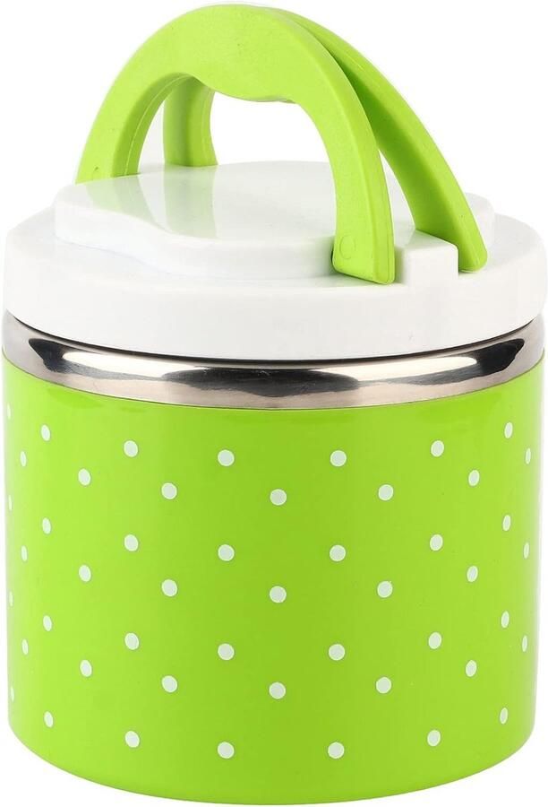 Voedselcontainer RVS Thermos Lunchbox Warm Eten Veiligheidsgespen 630ml Groen