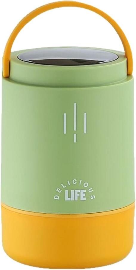 Voedselcontainer Thermosfles Lunchbox Warme maaltijden buiten Drielaags ontwerp 900 ml Groen