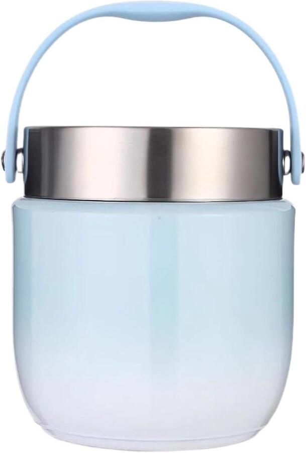 Voedselcontainer Thermosfles Maaltijd Maaltijden Warm Houden Lekvrij Met Siliconen 1200ml Blauw