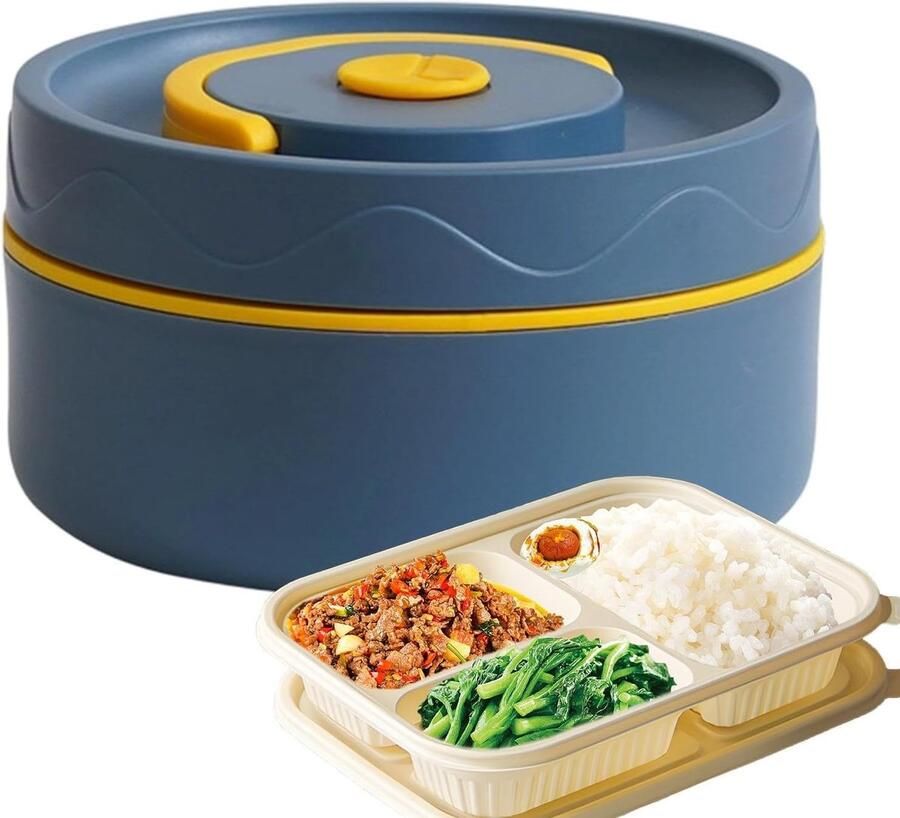 Voedselcontainer Thermoskan lunch Maaltijden meenemen Lekvrije afdichting 115 x 115 x 65 cm Blauw