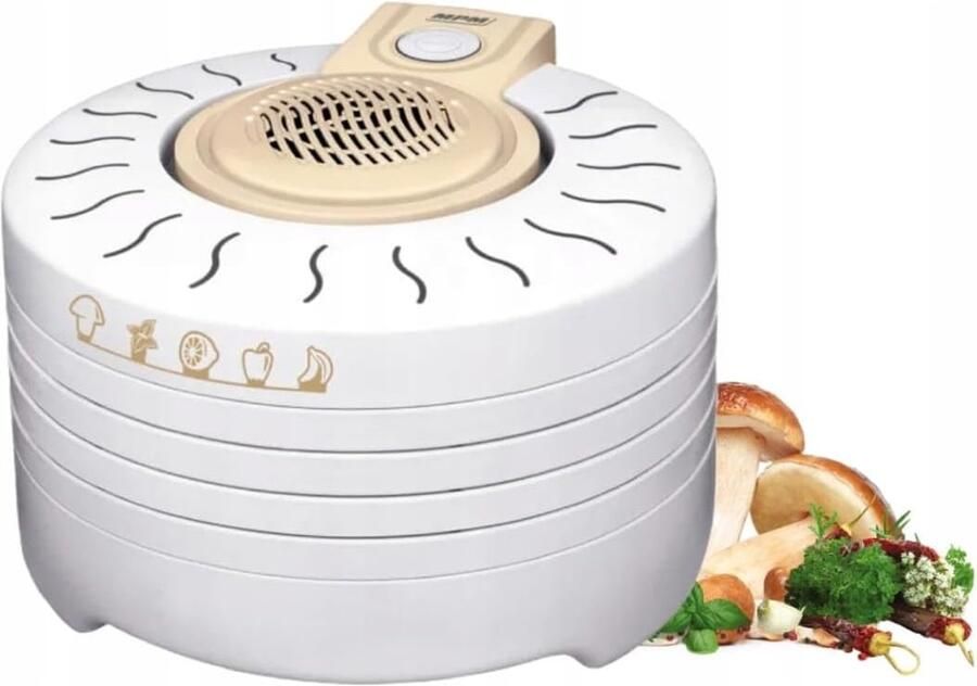 Voedseldroger Drogermachine Voedsel Preserveren Gelijkmatige Warmte 4 Schalen 28cm Wit