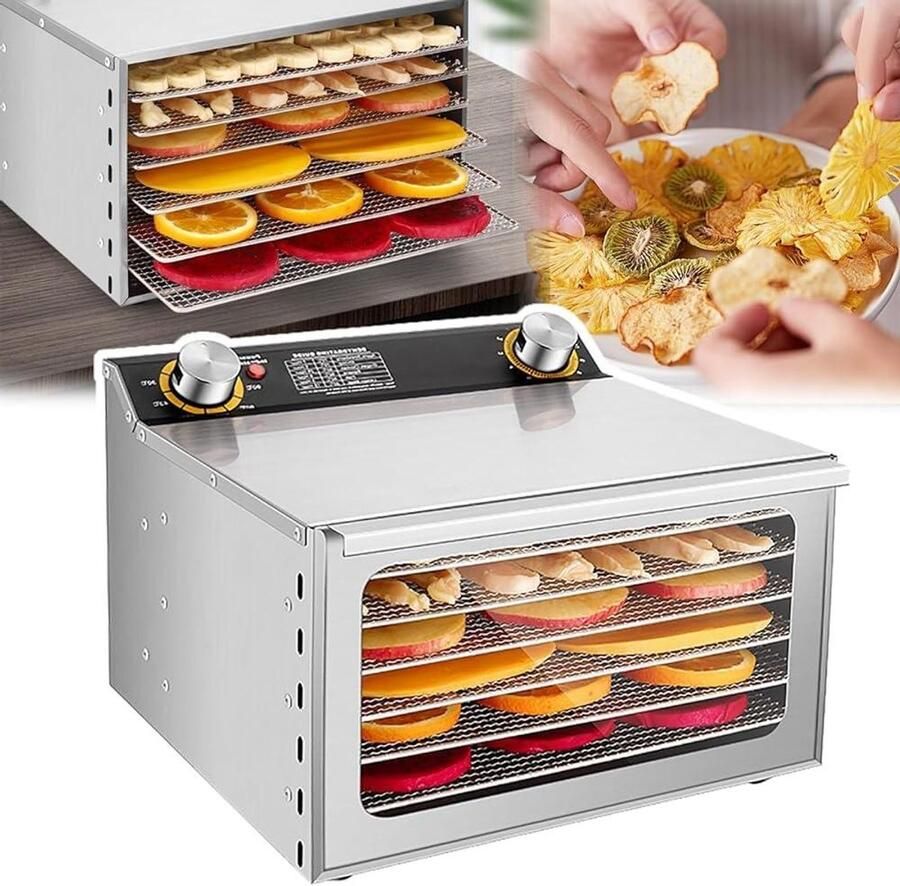 Voedseldroger Drogermachine Voedsel Conserveren Instelbare Lagen 6-12 Lagen Roestvrij Staal
