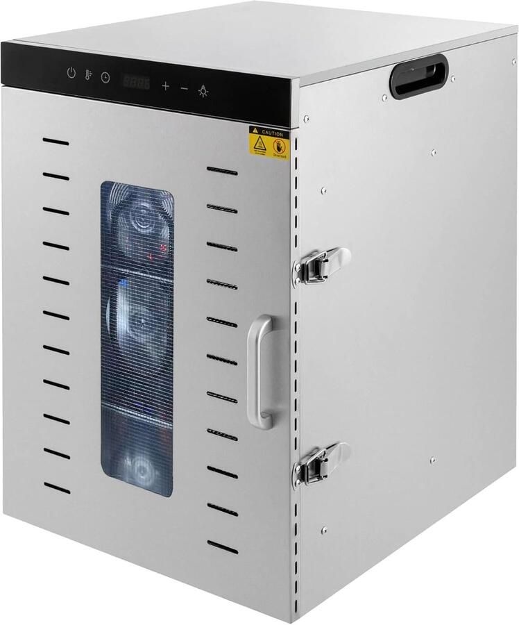 Voedseldroger Droogautomaat Voedsel Conserveren 16 RVS Laden 40.5x46x57.5 cm Zilver