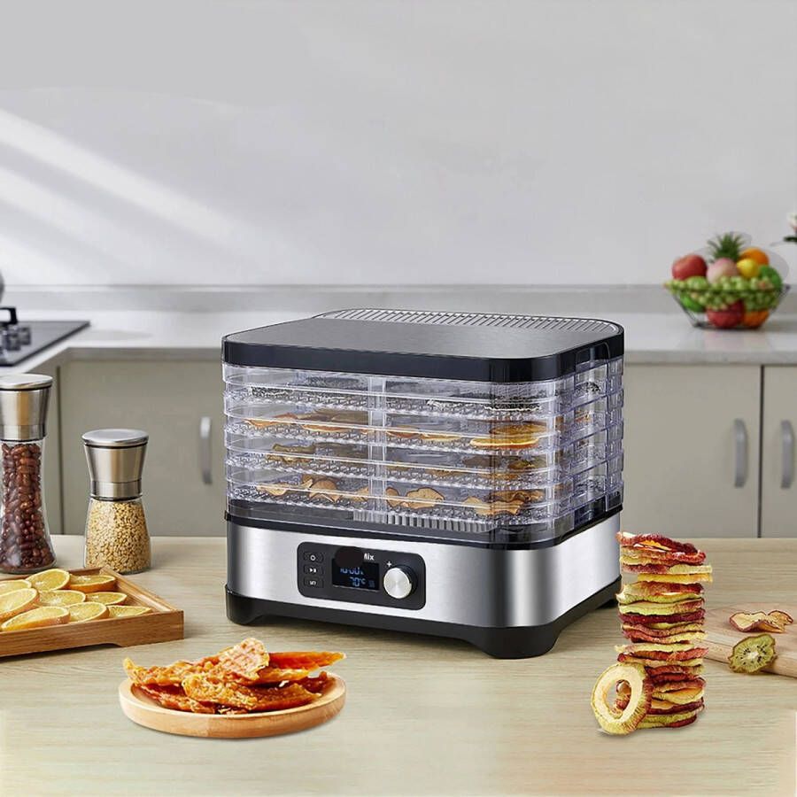 Voedseldroger Droogoven Dehydrator 5 Lagen Droogrekken Digitale Timer en Temperatuurregeling 5 Lagen BPA-vrije