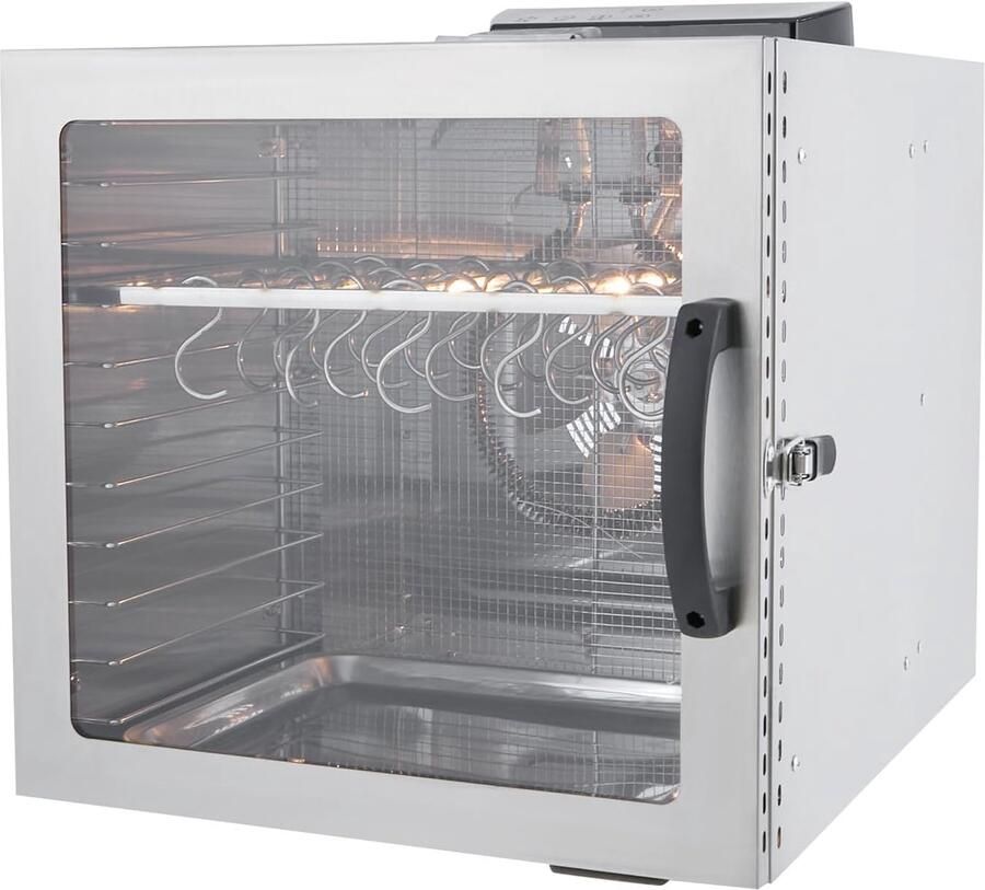 Voedseldroger Elektrische droogautomaat Zelf Runderbiltong Maken Geluidsarm 55dB 46.5x40x43 cm Zilver