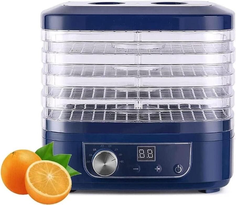 Voedseldroger Fruitdroger Gezonde Snacks Maken Instelbare Temperatuur 5 Stapelbare Trays Wit