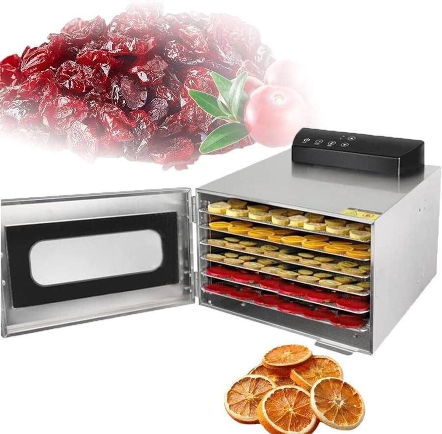 Voedseldroger Fruitdroger Groentedroger Gezond Eten Maken 6 Lagen Roestvrij Staal 30x30x22cm