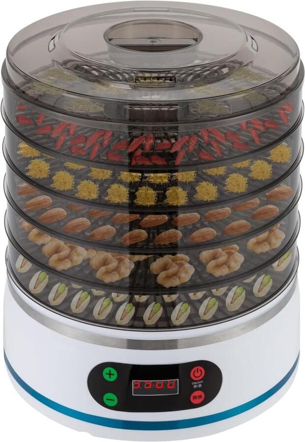 Voedseldroger met 5 niveaus met temperatuurregeling en timer