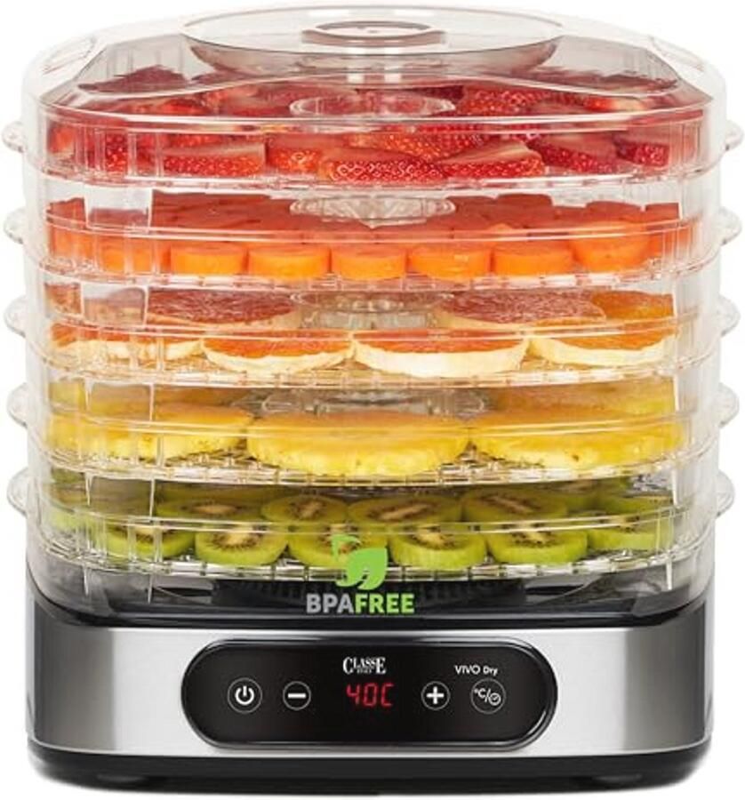 Voedseldroger met Hoog rendement en Laag Energieverbruik – 380W 23 Liter Staal