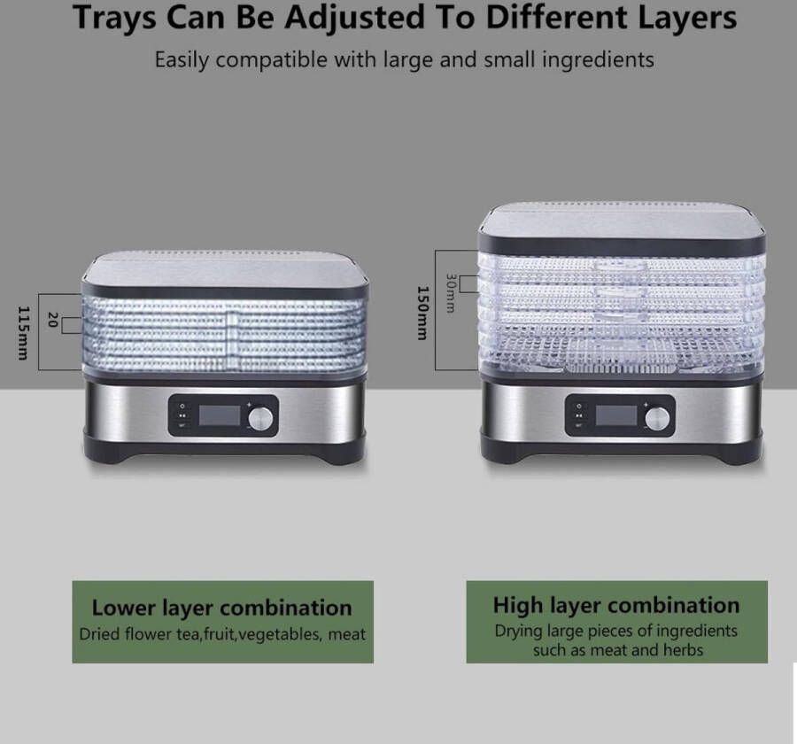 Voedseldroger voor Thuis: 5-laags Fruit- en Snackdroger voor Gezonde Tussenmaaltijden