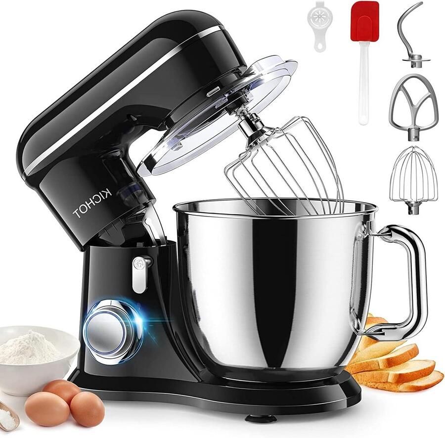 Voedselmixer Keukenmachine Bakken en Koken Kantelbare Motorkop 45L Kom Zwart - Foto 1