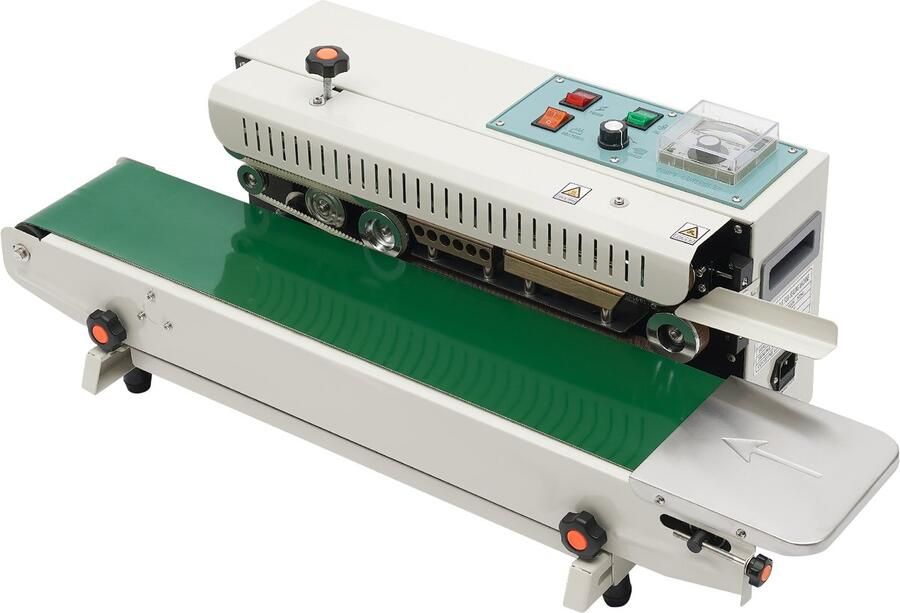 Voedselsluitmachine Continue Sealer 500W Vermogen 220V Elektrisch Wit Kleur Voor Aluminiumfolie En Plastic Zak