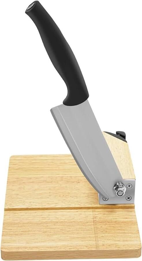 Voedselsnijmachine handmatige snijmachine met roestvrijstalen messen broodsnijmachine met eikenhouten snijplank voor gesneden spek rijstcakes rundvlees kaas sandwiches